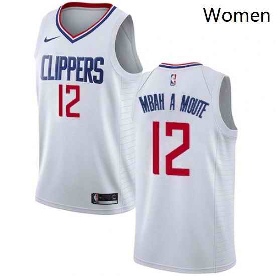 Womens Nike Los Angeles Clippers 12 Luc Mbah a Moute Swingman White NBA Jersey Association Edition